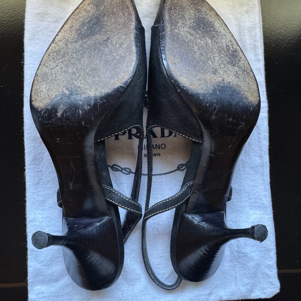 Prada Black Slingback Pumps - Picture 6 of 6